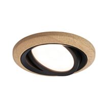 Encastré Lanati orientable Coin 6W 470lm 2700K bois et noir mat 230V - PAULMANN