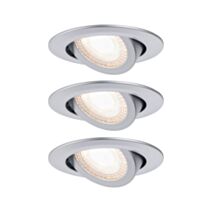 3 Spots LED semi-encastrés orientables 6W 3000K 230V chromé dépoli/plastique