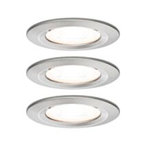 Encastré Nova fixe Ø78mm GU10 x3 6,5W alu acier IP44 - PAULMANN