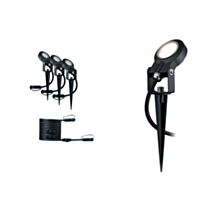 Spot extérieur Plug&Shine Kit 3 spots aluminium anthracite 24V 3x6W 3000K gradable - PAULMANN
