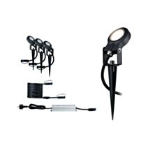 Kit de démarrage spot extérieur 3x6W aluminium anthracite 290mm 24V gradable - PAULMANN