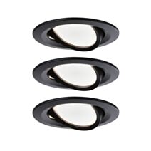 Encastré Nova orientable Ø84mm Coin x3 6W 470lm alu noir - PAULMANN