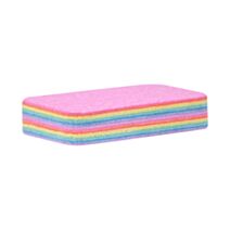 Lot 2 éponges microfibre rainbow - LISERE VERT