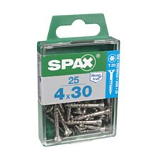 25 vis 4x30 tête fraisée empreinte t-star+ T20 inoxA2 SPAX