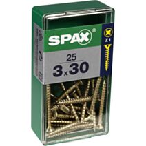 25 vis 3x30 tête fraisée empreinte PZ1 jaune SPAX