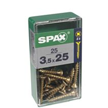 25 vis 3,5x25 tête fraisée empreinte PZ2 jaune SPAX