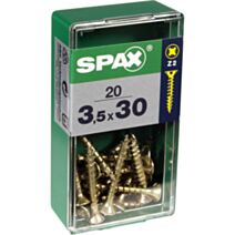 20 vis 3,5x30 tête fraisée empreinte PZ2 jaune SPAX