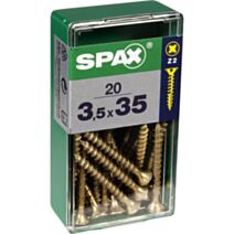 20 vis 3,5x35 tête fraisée empreinte PZ2 jaune SPAX