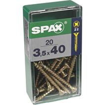 20 vis 3,5x40 tête fraisée empreinte PZ2 jaune SPAX