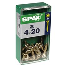 20 vis 4x20 tête fraisée empreinte PZ2 jaune SPAX