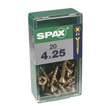 20 vis 4x25 tête fraisée empreinte PZ2 jaune SPAX