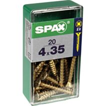 20 vis 4x35 tête fraisée empreinte PZ2 jaune SPAX