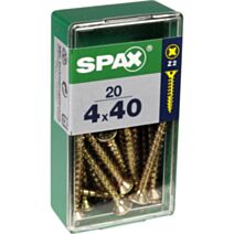 20 vis 4x40 tête fraisée empreinte PZ2 jaune SPAX