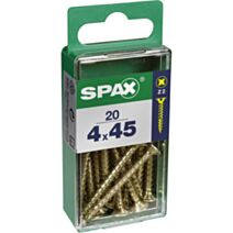 20 vis 4x45 tête fraisée empreinte PZ2 jaune SPAX