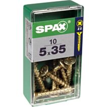 10 vis 5x35 tête fraisée empreinte PZ2 jaune SPAX