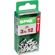 25 vis 3,5x12 tête ronde empreinte t-star+ T20 gris SPAX