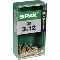 30 vis 3x12 tête fraisée empreinte PZ1 jaune SPAX