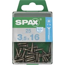 25 vis 3,5x16 tête fraisée empreinte t-star+ T20 inoxA2 SPAX
