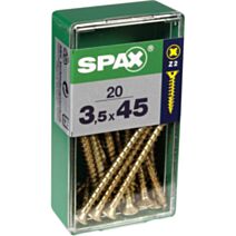 20 vis 3,5x45 tête fraisée empreinte PZ2 jaune SPAX