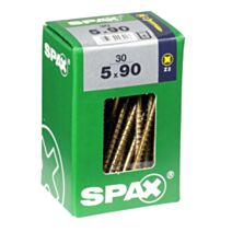 30 vis 5x90 tête fraisée empreinte PZ2 jaune SPAX