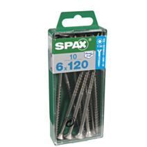 10 vis 6x120 tête fraisée empreinte t-star+ T30 inoxA2 SPAX