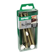 6 Vis Châssis ∅7,5x120mm Tête Fraisée Empreinte T-Star+ T30 - SPAX