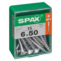 15 vis 6x50 tête fraisée empreinte t-star+ T30 gris SPAX