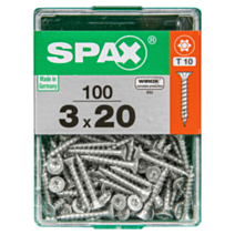 100 vis 3x20 tête fraisée empreinte t-star+ T10 gris SPAX