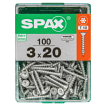 100 vis 3x20 tête fraisée empreinte t-star+ T10 gris SPAX