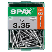 75 vis 3x35 tête fraisée empreinte t-star+ T10 gris SPAX