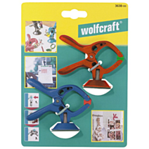 2 pinces à ressort mini 30 avec ventouse coloris assortis - WOLFCRAFT
