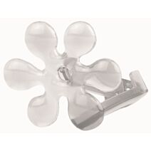 Pince nappe fleur transparente x4