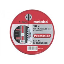 10 disques à tronçonner Ø125 x 1 mm inox - METABO