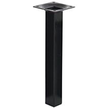 Pied carré métal noir h200 25x25 mm - EVOLUDIS