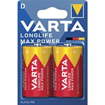 2 Piles Alcaline Longlife max power LR20/D - VARTA