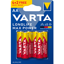 6 piles Longlife Max Power 4703 AAA (4+2 gratuites) - VARTA