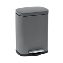 Poubelle à pédale Leno easy-close gris 5L - WENKO