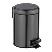 Poubelle à pédale leman,inox met noir 3l