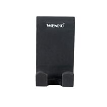 Crochet de douche Verna Duo silicone noir - WENKO