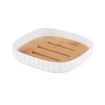 Porte savon Rotello plastique bambou blanc - WENKO