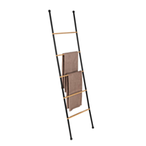 Echelle Porte-serviettes Bambusa métal/bambou noir/naturel