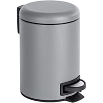Poubelle de salle de bain à pédale Leman Easy Close 3L gris mat - WENKO
