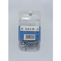 Vis à tôle, tête bombée, PH, 5,5 x 19, acier zingué, DIN 7981