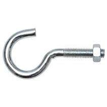 Crochet à visser, filetage métrique avec écrou, M8 x 100 / 57, acier zingué