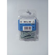 Boulon mécanique, tête bombée, PH, M4 x 40, acier zingué, DIN 7985