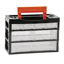 Casier de rangement 7 tiroirs 31,8 x 13,5 x 21,5 cm noir/transparent - TOOD