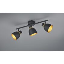 Spot métal noir mat Punch 3xE14 (non inclus) - REALITY