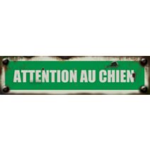 plaquette 170x45 mm rigide vintage attention au chien