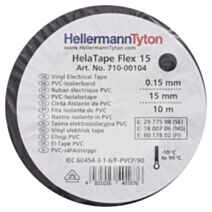 Ruban adhésif Isolant PVC HelaTape Flex 15 Noir 15x1 -HELLERMANNTYTON