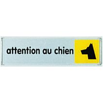 Plaquette 170x45 mm plexi couleur "attention au chien" - NOVAP